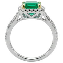 Natural Colombian Emerald Precious Stone Ring – back view