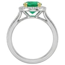 Natural Colombian Emerald Gemstone Ring 2.50 ct 14 Karat Two Tone Gold – top view