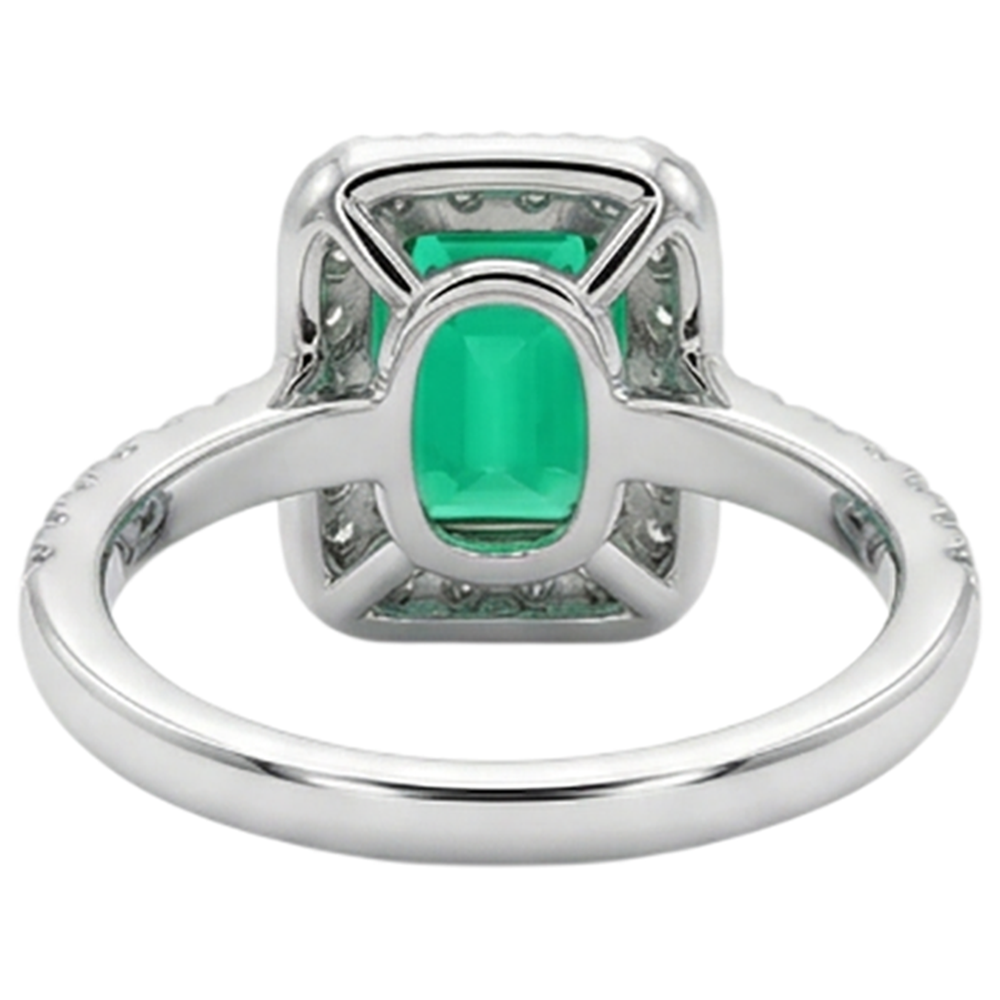 Artisan Colombian Emerald Colored Stone Ring 2 ct – detail view