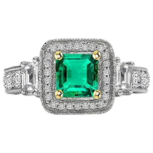 Genuine Fine Emerald Colored Stone Ring – angle view