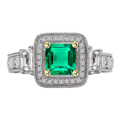 Bespoke 3-ct Fine Emerald Colored Stone Ring