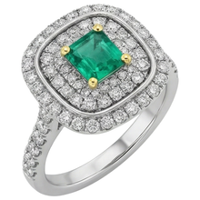 Emerald Cut Emerald ring in 14K Two Tone Gold – profile view