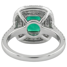 Emerald Emerald Cut Gemstone Ring in 14K Two Tone Gold – back view