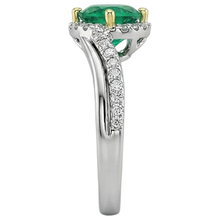 Emerald Precious Stone Ring 2.50-ct Two-Tone 14K Gold – back view