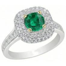 Genuine Emerald Colored Stone Ring – front view