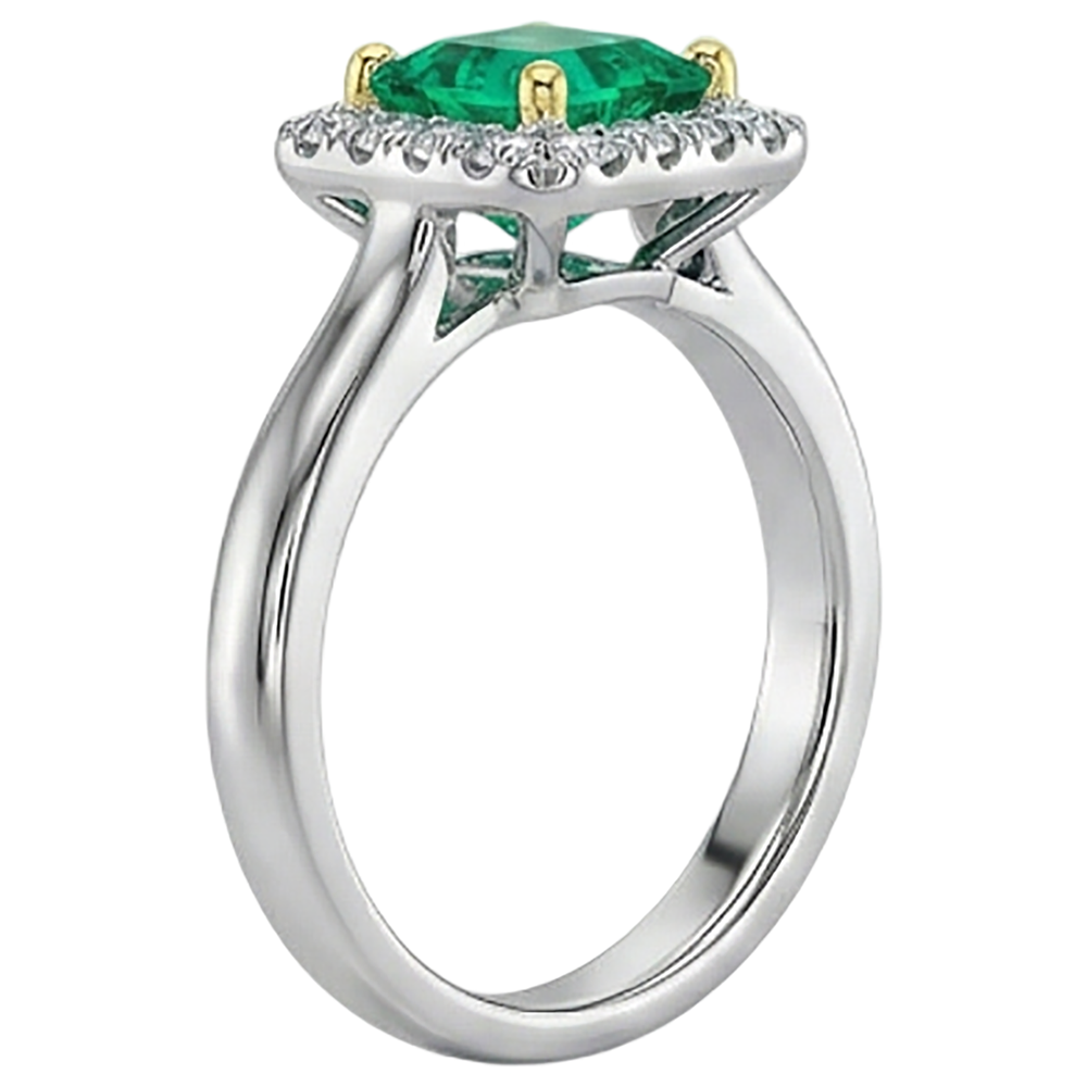 Timeless Colombian Emerald Precious Stone Ring 3 ct – top view