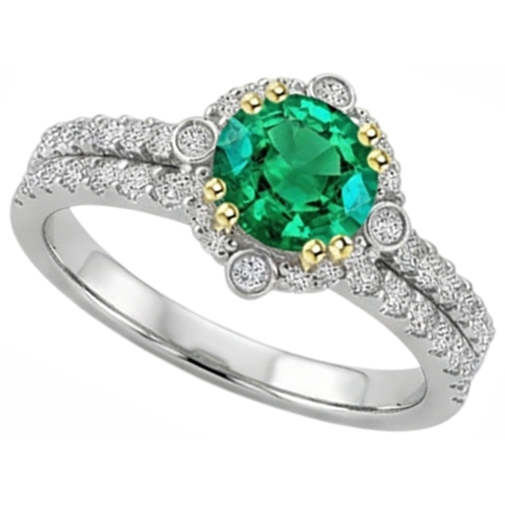 Real Fine Emerald Gemstone Ring – front view