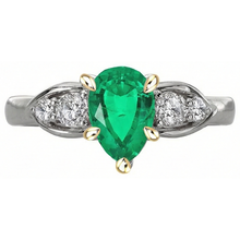Handmade Fine Emerald Colored Stone Ring 2 ct – profile view