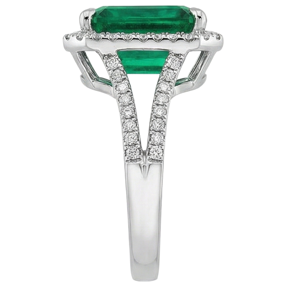 Green Emerald Natural Earth Mined DIAMOND ( NOT LAB GROWN ) Gemstone Engagement Ring 10.50 Carat WG 14K