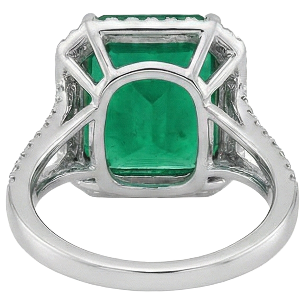 Green Emerald Natural Earth Mined DIAMOND ( NOT LAB GROWN ) Gemstone Engagement Ring 10.50 Carat WG 14K