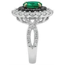 Authentic Fine Emerald Precious Stone Ring 2 ct 14K – profile view