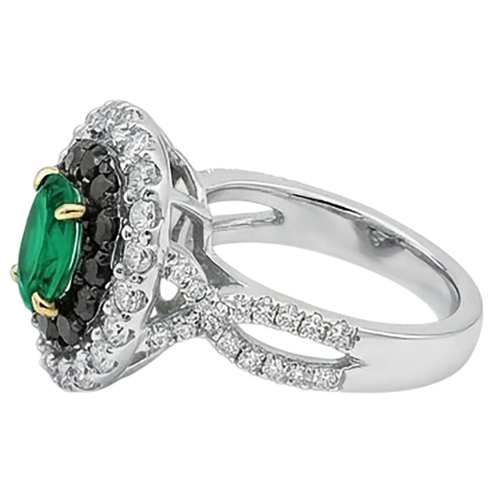 Authentic Fine Emerald Precious Stone Ring 2 ct 14K – back view