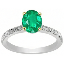 Real Emerald Colored Stone Ring – front view
