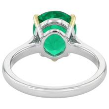 Colombian Emerald Precious Stone Ring 3-ct Two-Tone 14K Gold – back view