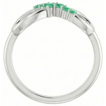 Green Emerald Ring Infinity Style 1 Carat White Gold 14K Jewellery