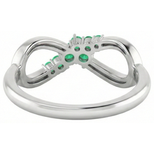 Green Emerald Ring Infinity Style 1 Carat White Gold 14K Jewellery