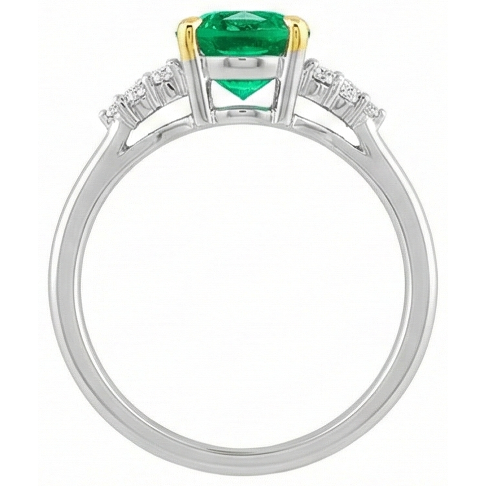 Natural Emerald Precious Stone Ring – top view