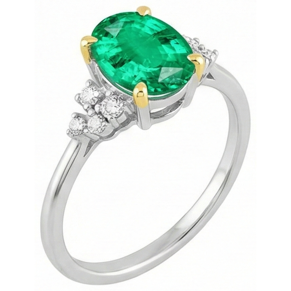 Sparkling Precious Stone Ring 3.50 ct – side view