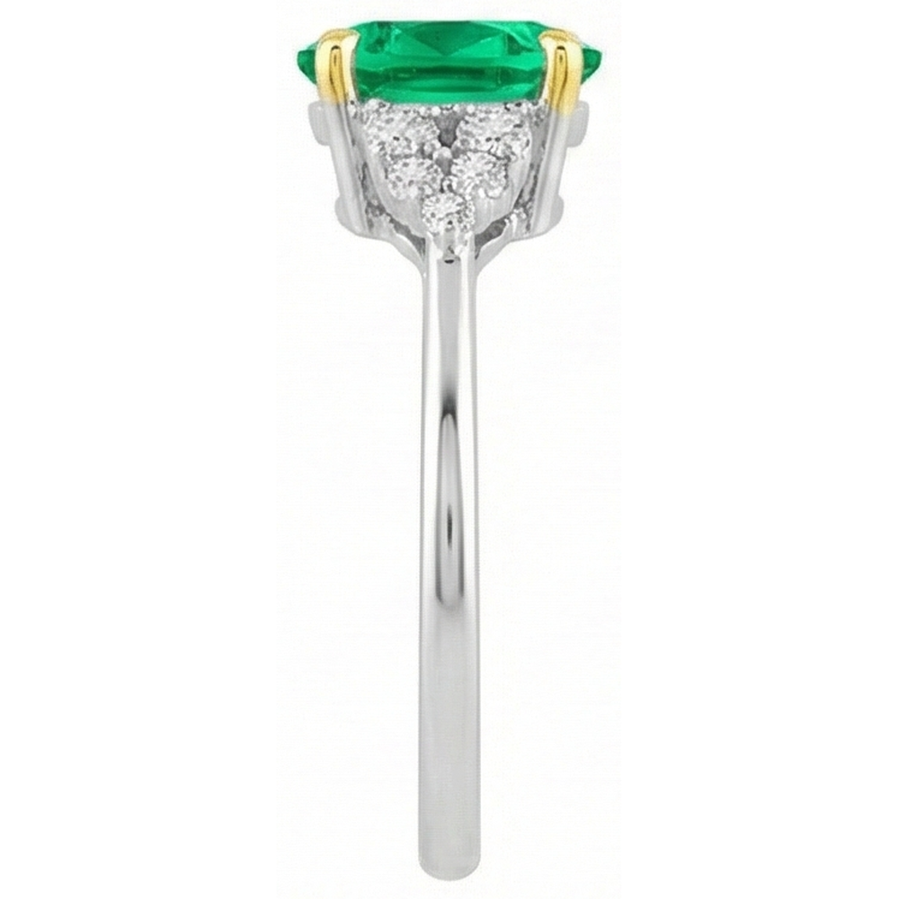 Natural Emerald Precious Stone Ring – profile view