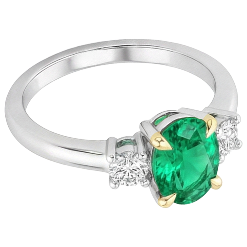 Handcrafted Precious Stone Ring 2 ct – side view