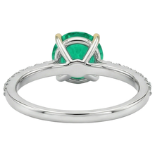 Earth-Mined Colombian Emerald Precious Stone Ring – back view