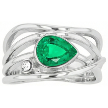 Authentic Colombian Emerald Colored Stone Ring – side view