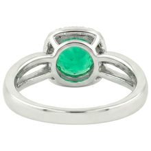 Genuine Emerald Precious Stone Ring 2 ct Two-Tone 14K Gold – back view