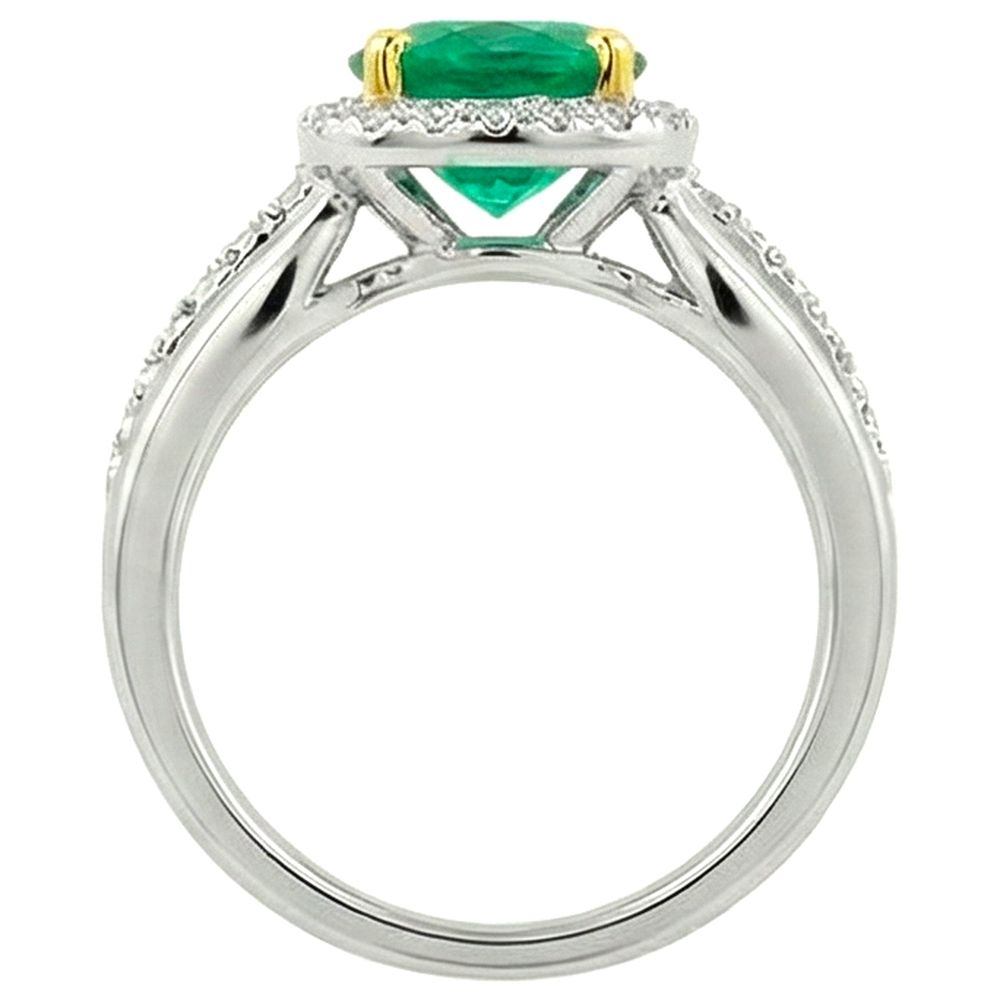 Genuine Emerald Precious Stone Ring – profile view