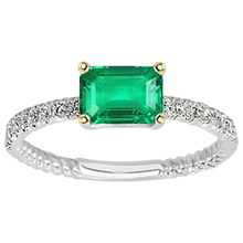High-End Colombian Emerald Colored Stone Ring 2 ct – front view