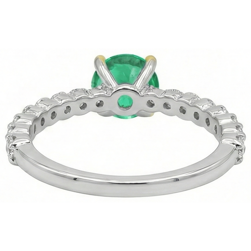 Real Colombian Emerald Colored Stone Ring – top view
