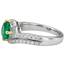 Fine Emerald Gemstone Ring 2.50-ct Two-Tone 14K Gold – profile view