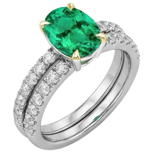 Colombian Emerald Precious Stone Ring 2.50-ct 14 Karat Two Tone Gold – side view