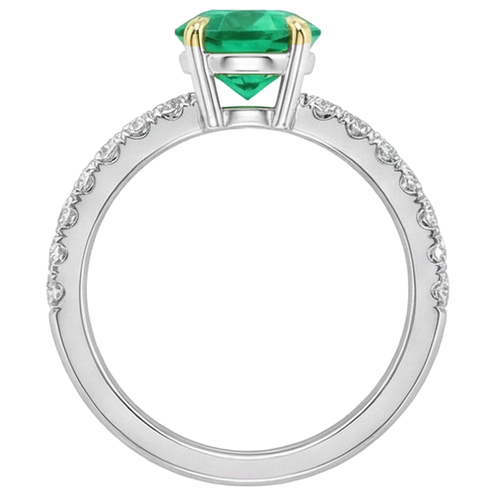 Luxurious Colombian Emerald Precious Stone Ring 2.50 ct – top view