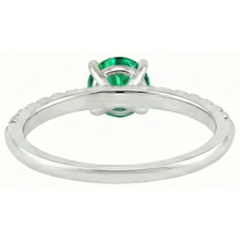 Real Emerald Gemstone Ring 1.50 ct 14K Two Tone Gold – top view