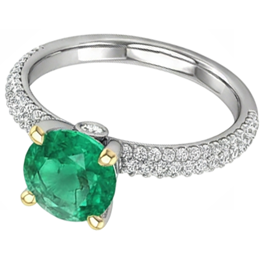 Real Emerald Precious Stone Ring – angle view