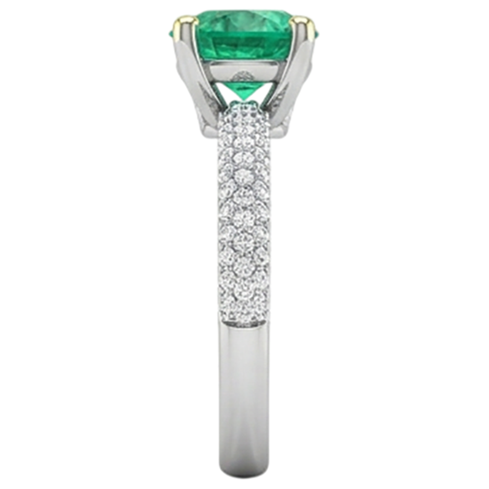 Real Emerald Precious Stone Ring – back view