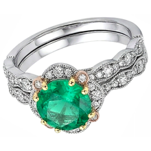 Earth-Mined Fine Emerald Precious Stone Ring – profile view