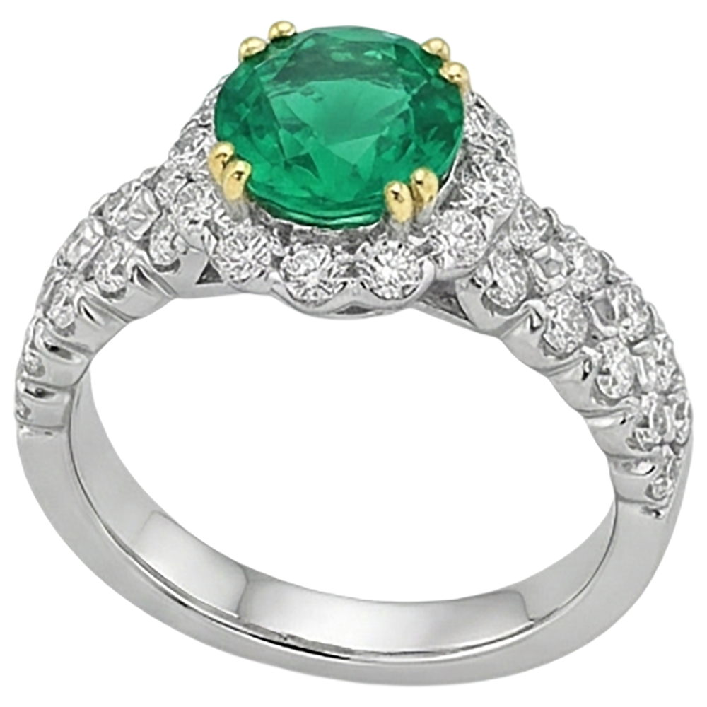 Authentic Fine Emerald Precious Stone Ring – side view