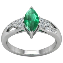 Green Emerald With Natural Earth Mined DIAMOND ( NOT LAB GROWN )s 2.75 Ct. Engagement Ring White Gold 14K