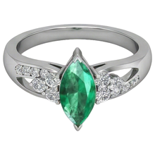 Green Emerald With Natural Earth Mined DIAMOND ( NOT LAB GROWN )s 2.75 Ct. Engagement Ring White Gold 14K
