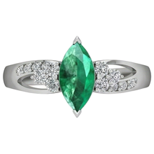 Green Emerald With Natural Earth Mined DIAMOND ( NOT LAB GROWN )s 2.75 Ct. Engagement Ring White Gold 14K