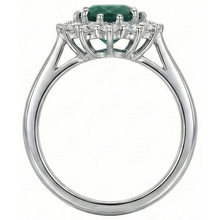 natural round emerald 3.50ct ring top view