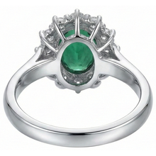 natural round emerald 3.50ct ring profile view