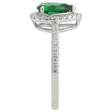 Green Emerald With White Natural Earth Mined DIAMOND ( NOT LAB GROWN )s 5.70 Ct. Ring 14K White Gold 14K