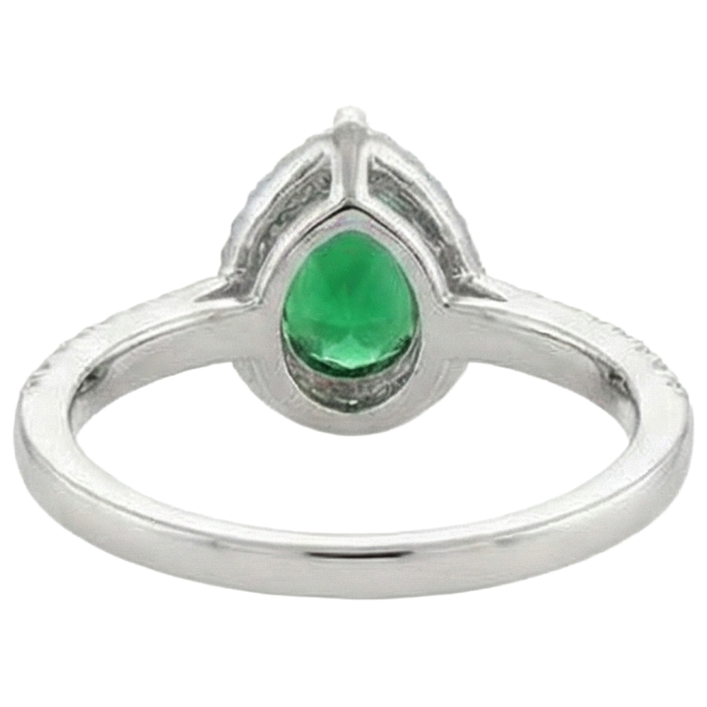 Green Emerald With White Natural Earth Mined DIAMOND ( NOT LAB GROWN )s 5.70 Ct. Ring 14K White Gold 14K