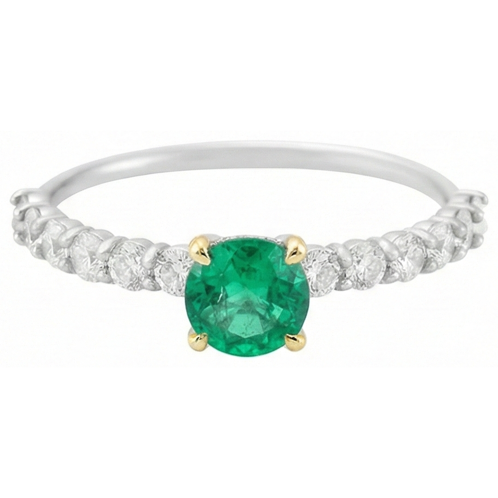 Bespoke Emerald Colored Stone Ring 2 ct – side view