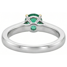 Colombian Emerald Gemstone Ring 2-ct 14K Two Tone Gold – top view