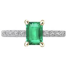Genuine Emerald Colored Stone Ring – angle view