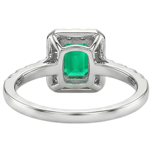 Earth-Mined Emerald Gemstone Ring 2 ct Two-Tone 14K Gold – detail view