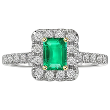 Earth-Mined Emerald Gemstone Ring 2 ct Two-Tone 14K Gold – angle view